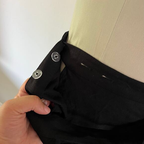 NWT WHBM Black Linen Ruffled Wrap Maxi Skirt Sz 4 Thigh Slit Resortwear Cruise - Picture 2 of 7